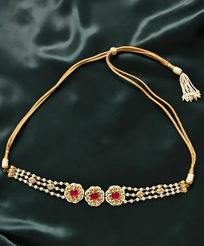 Red Gold Finish Jadau Choker - MR76XH