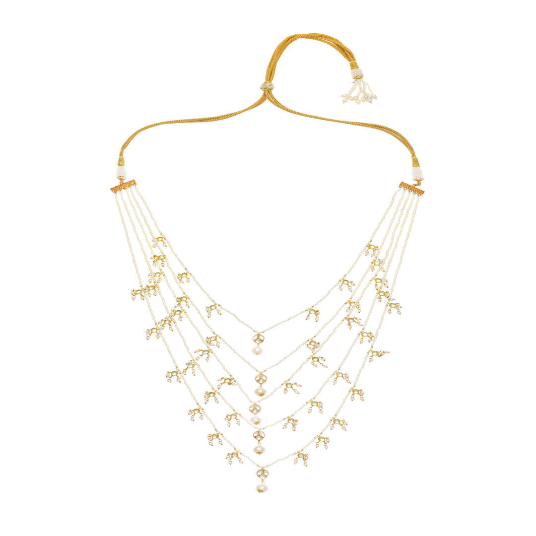 Kundan Pearl Drop Panchlada -  MR80VEA
