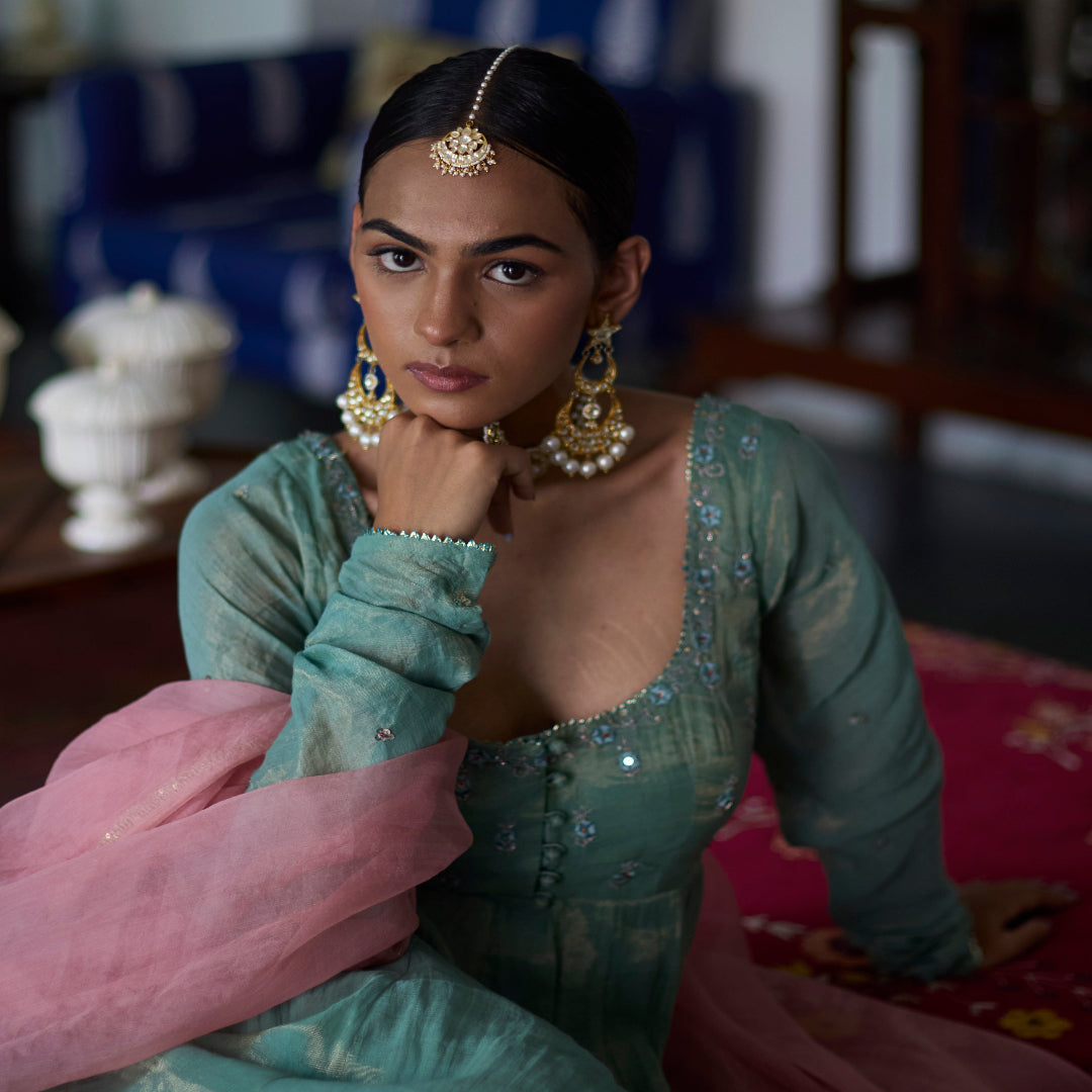 Kundan Gold Finish Jadau Tika - MR80VT