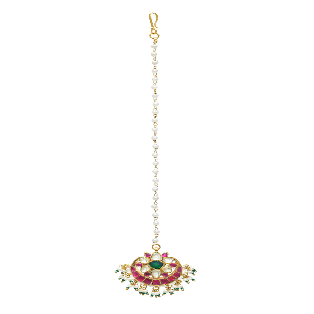 Multi Gold Finish Jadau Tika- MR80VU
