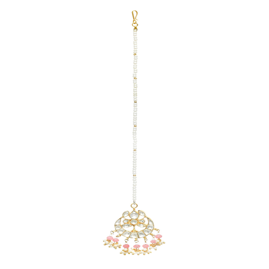 Pink Gold Finish Jadau Tika - MR81P