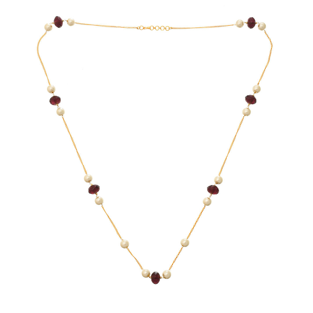 Amethyst Pearl Necklace - MS344O