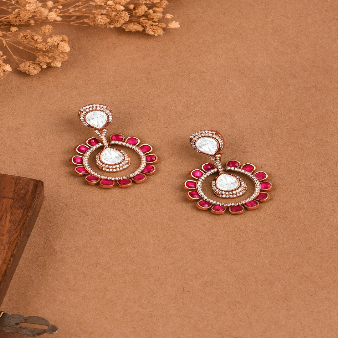 Crimson Halo Polki Earring - PRSEP24ER 110