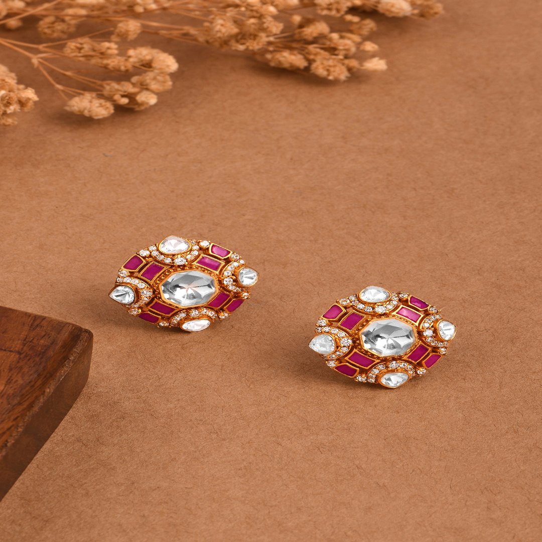 Petal Bliss Polki Stud Earrings - PRSEP24ER 119