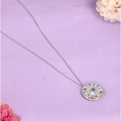 Silver Evil Eye Halo Necklace - SIA359207