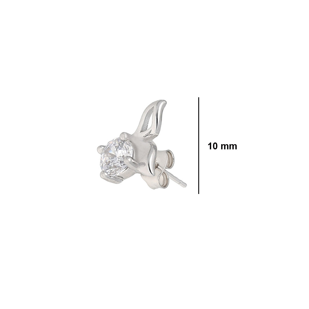 92.5 Silver Rose Gold Tail Earrings - SIA406607