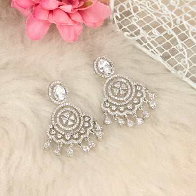 Silver Chandelier Drop Earrings - SIA407363