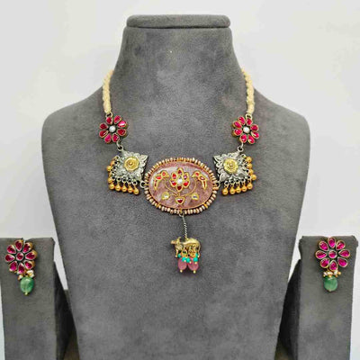 Timeless Treasures 92.5 Pure Silver Oxidised Necklace Set - SIA417308