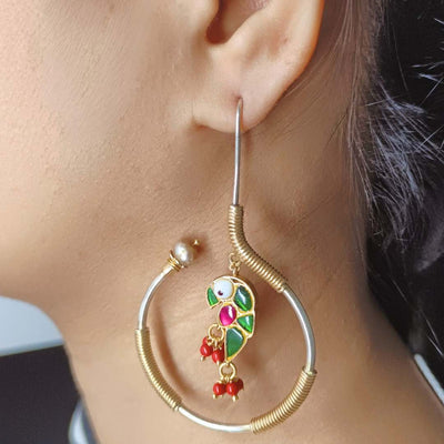 Swirls of Sophistication 92.5 Pure Silver Oxidised Jhumka Earrings - SIA417309