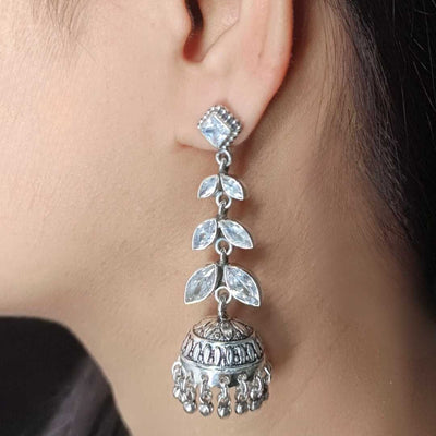 Elegance Personified Adorn Yourself with 92.5 Pure Silver Oxidised Earrings - SIA417412