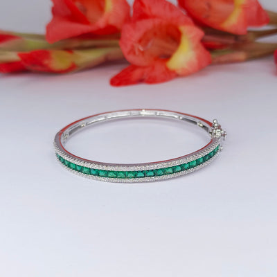 CZ Natural Emerald Diamond Bracelet - SIA417640