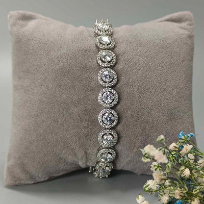 Infinite Elegance CZ Rhodium Bracelet - SIA417714