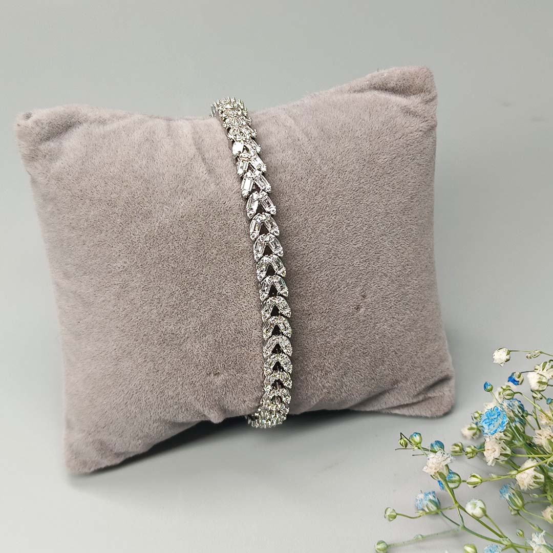 Cubic Zirconia Rhodium Tennis Bracelet - SIA417716