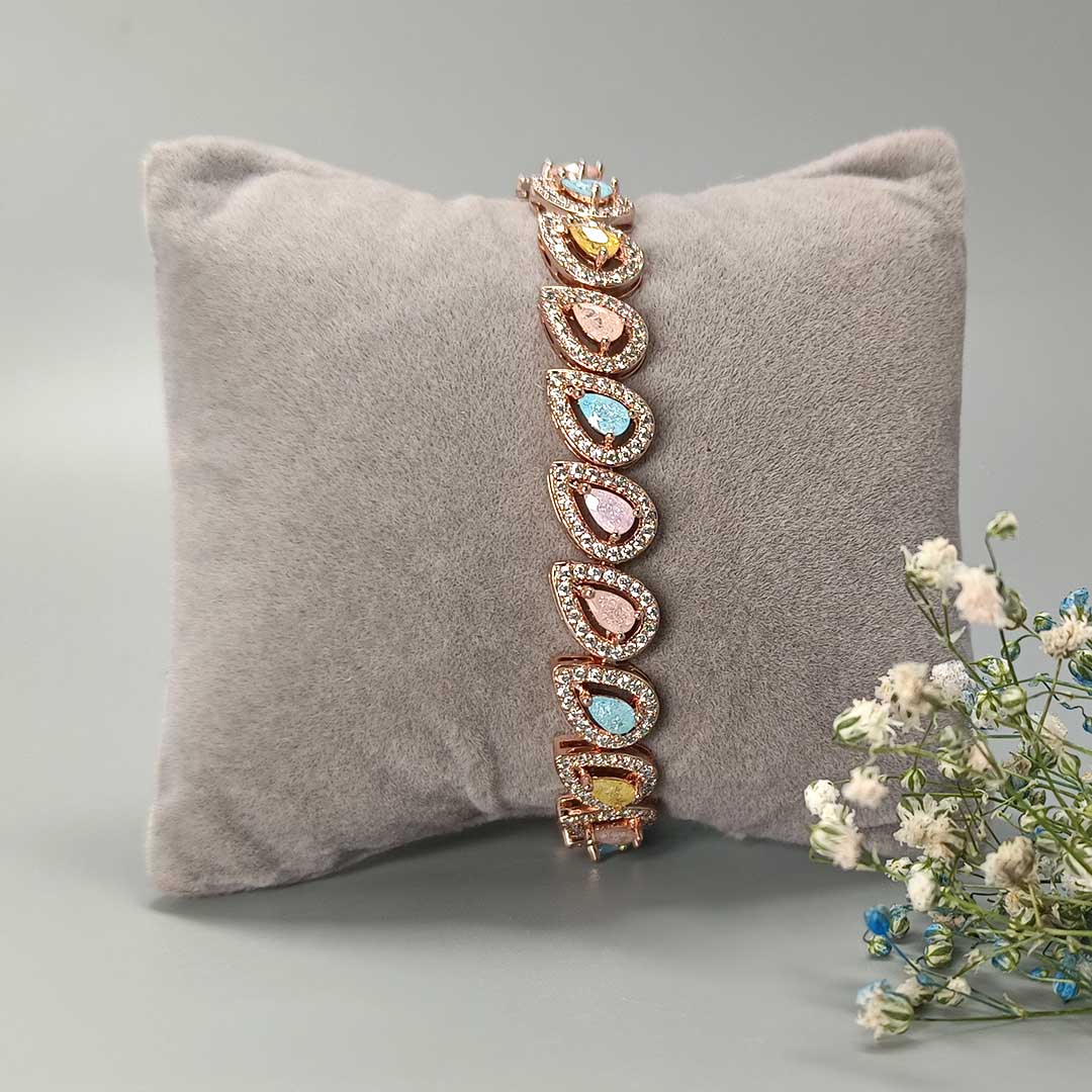 Pastel Dreams Cubic Zirconia Rose Gold Bracelet - SIA417739