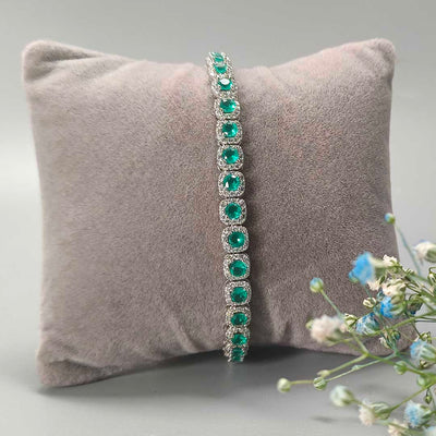Emerald Elegance Cubic Zirconia Bracelet - SIA417753
