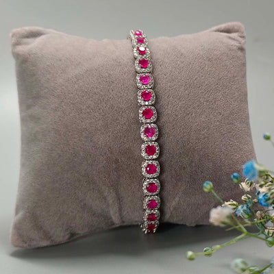 Dazzling Ruby Delight CZ Bracelet - SIA417754