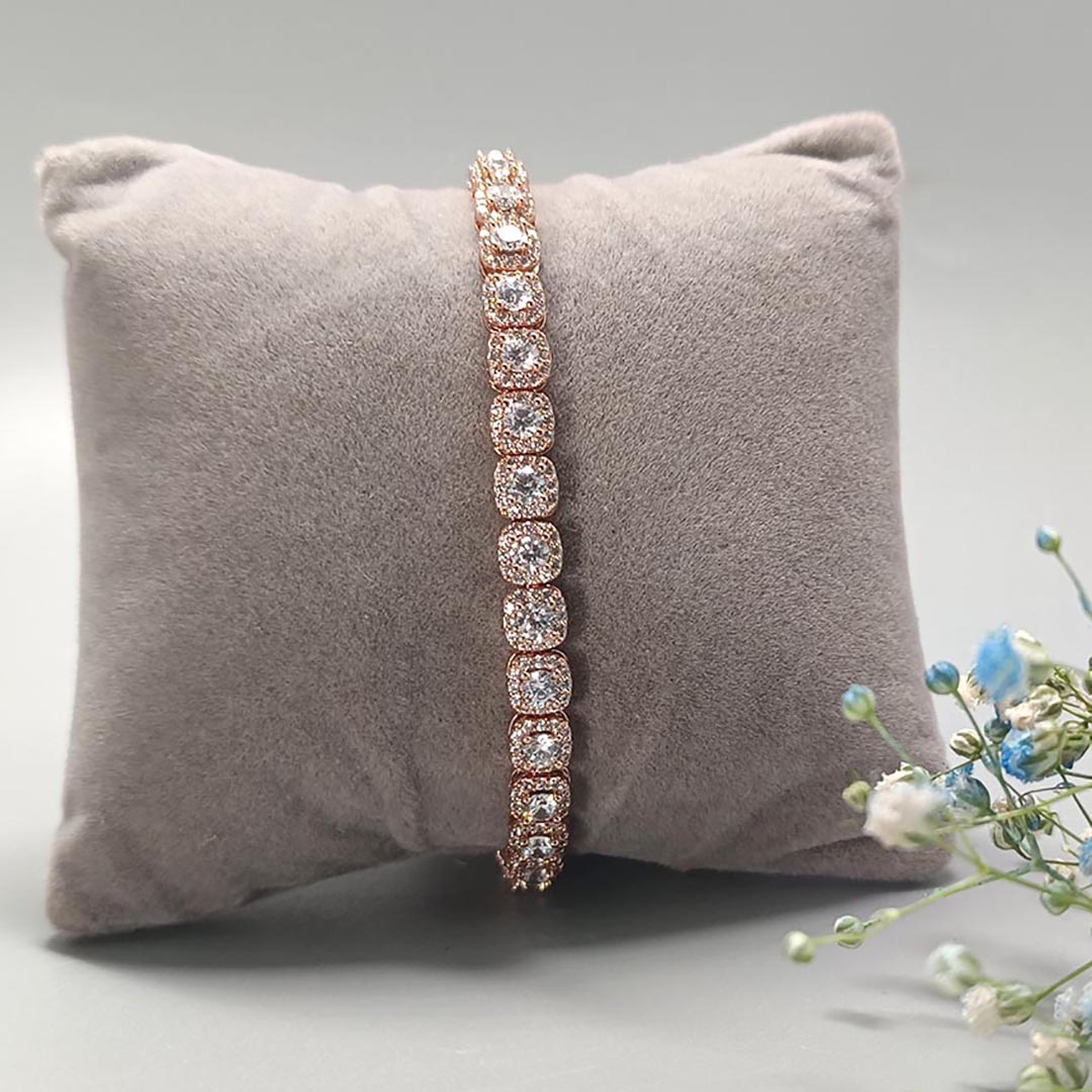 Elegant Cubic Zirconia Rose Gold Bracelet - SIA417755