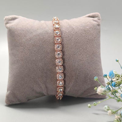 Elegant Cubic Zirconia Rose Gold Bracelet - SIA417755