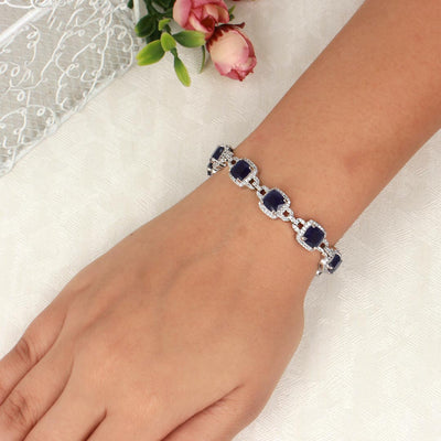 Celestial Shimmer Cubic Zirconia Sapphire Bracelet - SIA417785