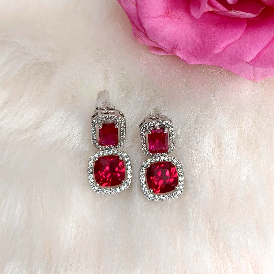 Twinkling Treasures Ruby Dangler Earrings - SIA417847
