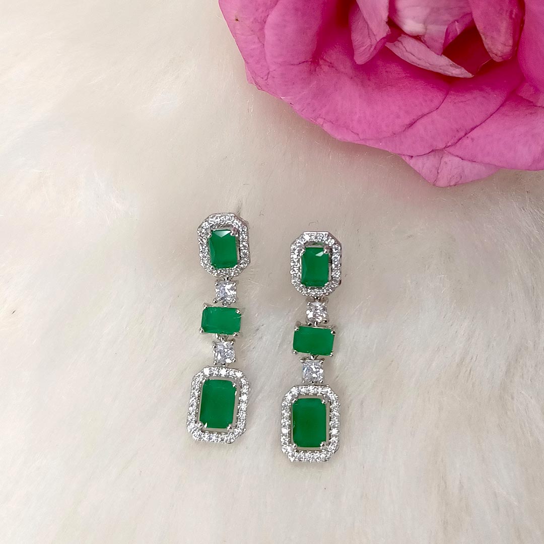 Infinite Sparkle CZ Emerald Earrings - SIA417863