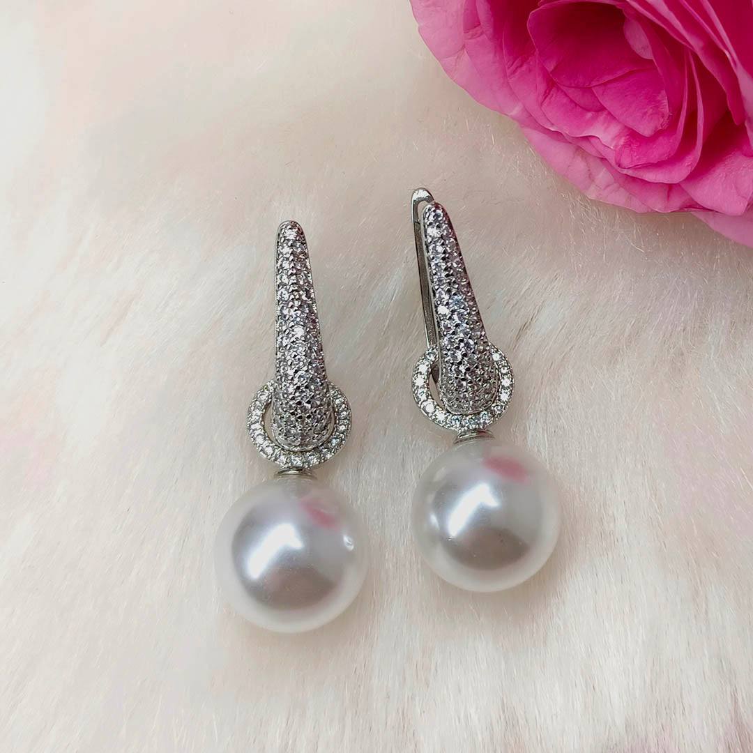 Shimmering CZ Statement Earrings - SIA417966