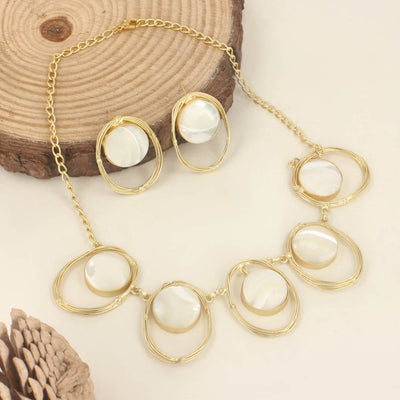 Pearl Necklace Set With Earings - SIA417995