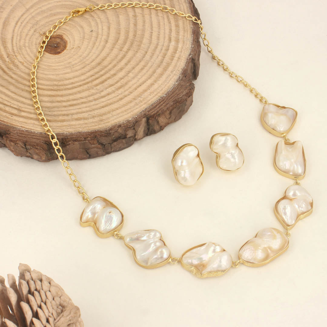 Mother Of Pearl Necklace Set - SIA417996