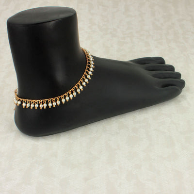 Elegance in Every Stride Pearls Anklet - SIA418133