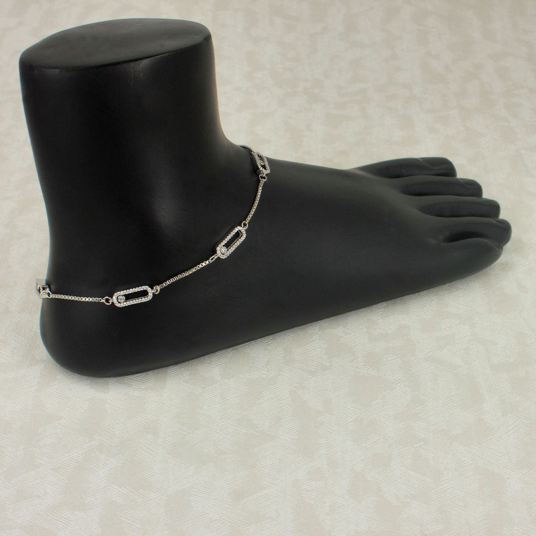 Glamour on the Go- Diamond Anklet - SIA418158