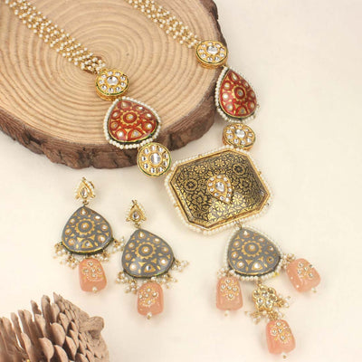 Regal Meenakari Reflections Jewelry Set - SIA418664