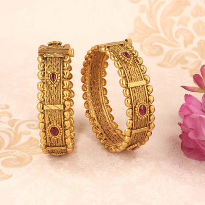 Buy 22Kt Precious Pachi Lakshmi Devi Design 2 Set Gold Bangles 112VG2026  Online from Vaibhav Jewellers