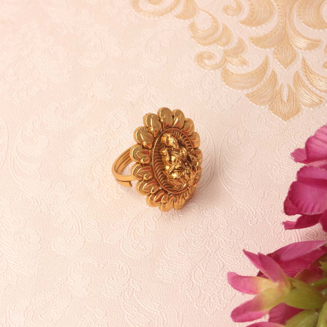 Spiritual Grace Temple Motif Rings - SIA420675