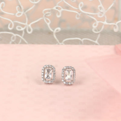 92.5 Silver Solitaire Earrings - SIA421013