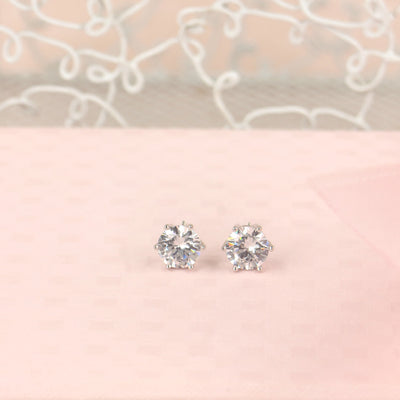 92.5 Silver Solitaire Earrings - SIA421020