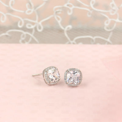 92.5 Silver Solitaire Earrings - SIA421027