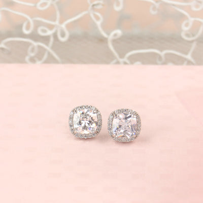 92.5 Silver Solitaire Earrings - SIA421027