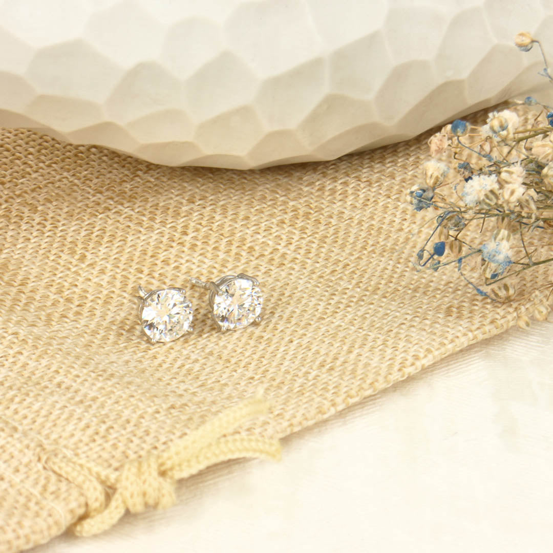 92.5 Silver Luminous Allure Moissanite Studs Earrings - SIA421054