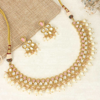 Graceful Kundan Delights Necklace Set - SIA421518