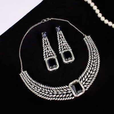 Dainty Dazzle CZ Diamond Necklace Set - SIA424842