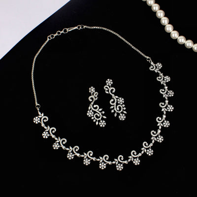 Eternal Glamour CZ Diamond Necklace Set - SIA424870