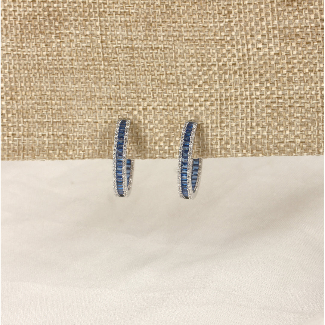 Charming Sapphire/Blue Bali Earrings - SIA426164