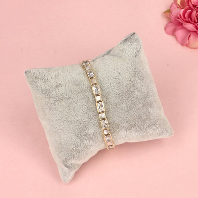 GOLD PLATED MOTHER OF PEARL DIAMOND BRACELET - SIA428294