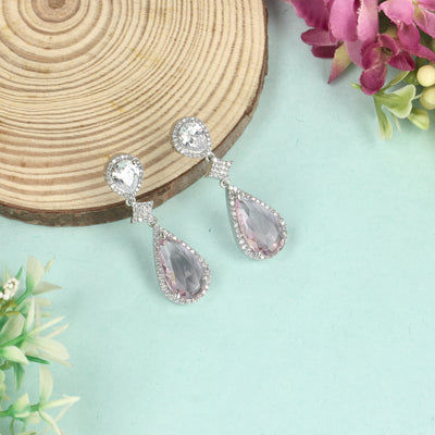 Pink Diamond Dangle Drop Earrings - SIA428810