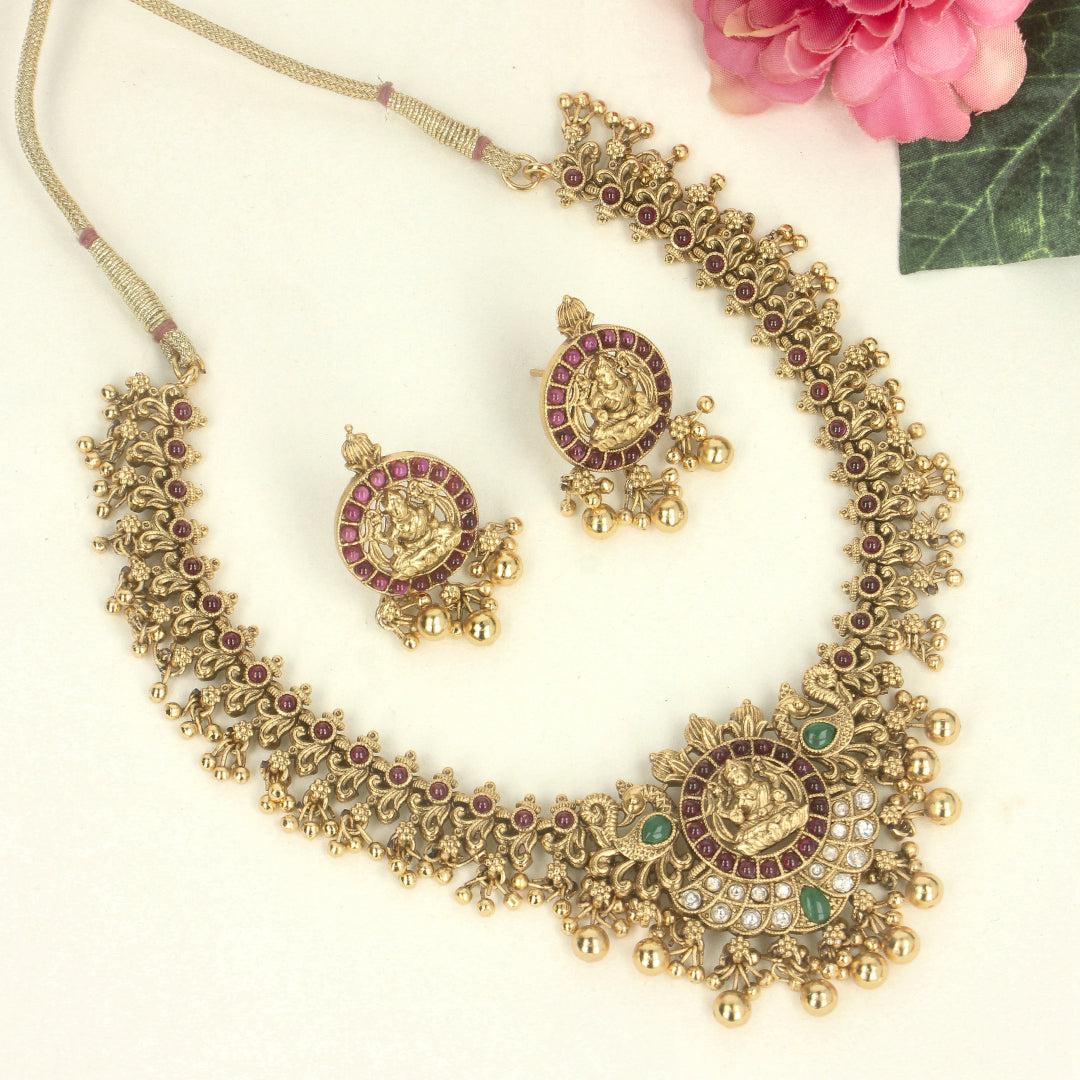 Royal Temple Multicolour Necklace Set -SIA429930