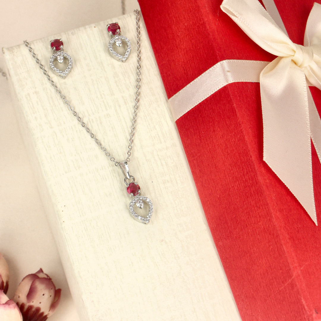 Blissful Cz South Screw Pendent Set - SIA437918_A