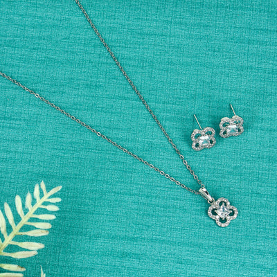 Diamond Flower Cluster Pendant Set - SIA437919_E