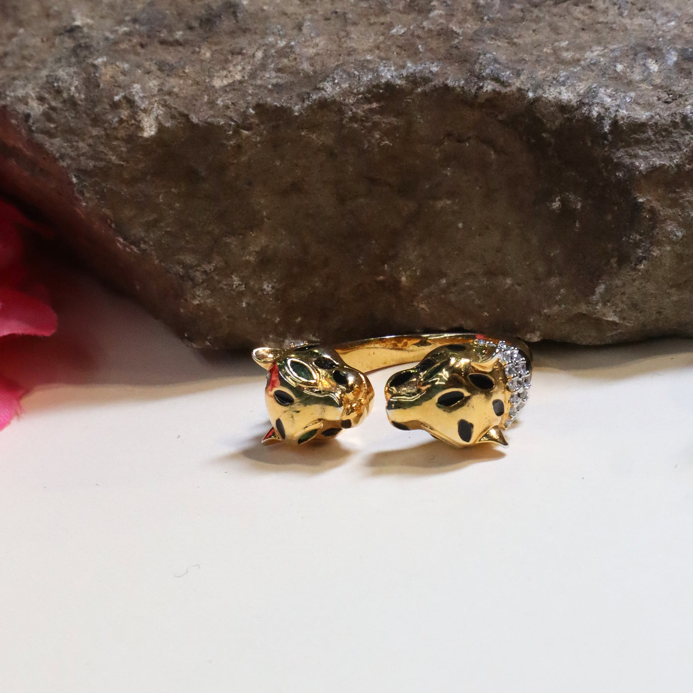 Pave Accent Fierce Animal Bypass Ring - SIA440763