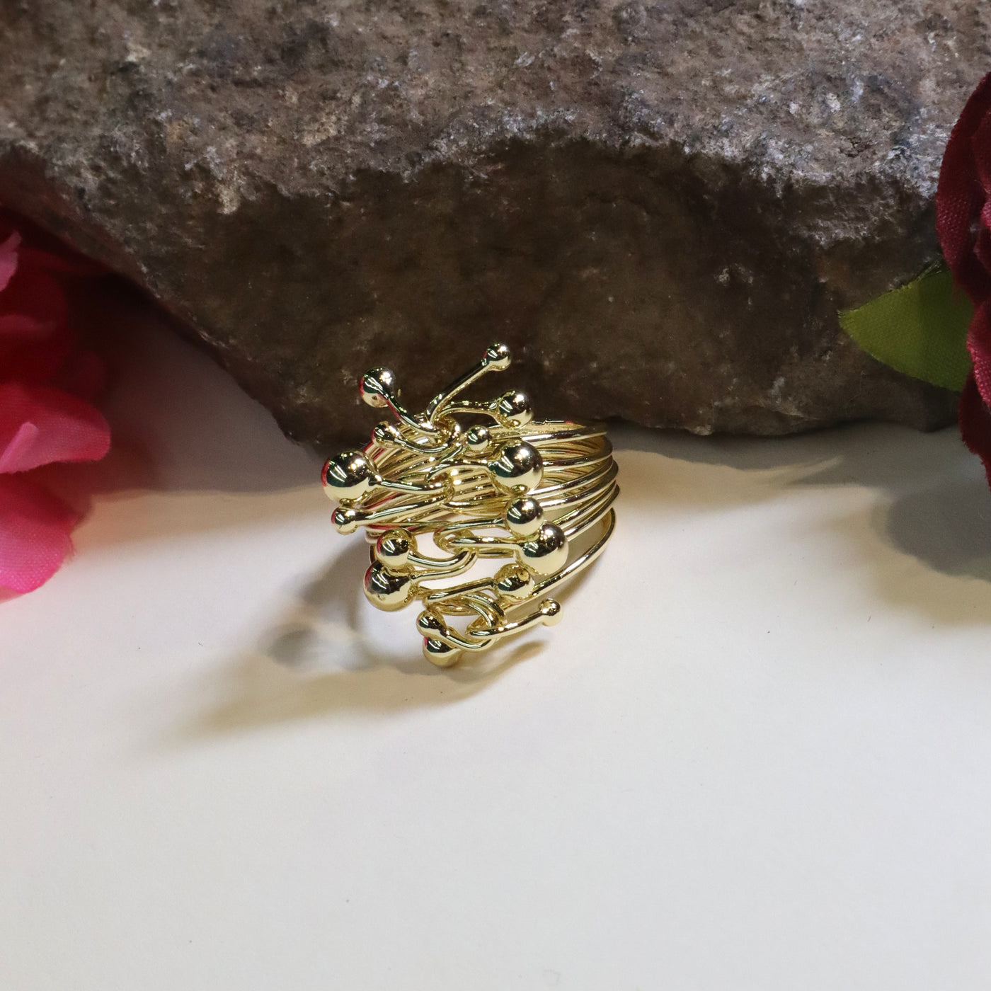 Mid-Century Modern Sphere Statement Ring - SIA449754