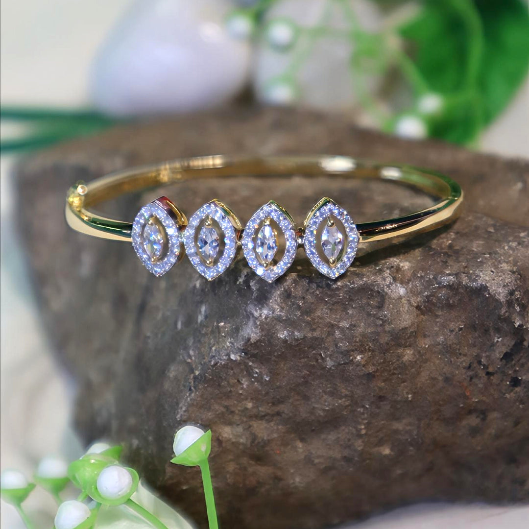 Gold Marquise CZ Oval Bracelet - SIA450978